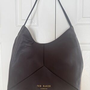 New Ted Baker London Hannah Tote Dark Brown Leather Large Purse Handbag Origami